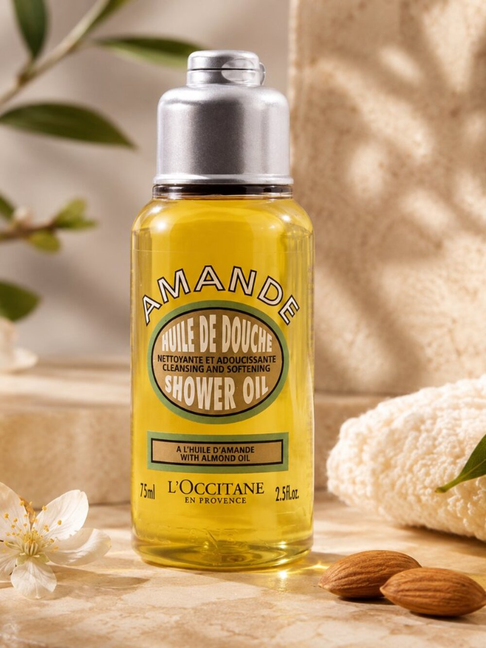 L'Occitane Almond Shower Oil – 75 mL / 2.5 oz – NEW